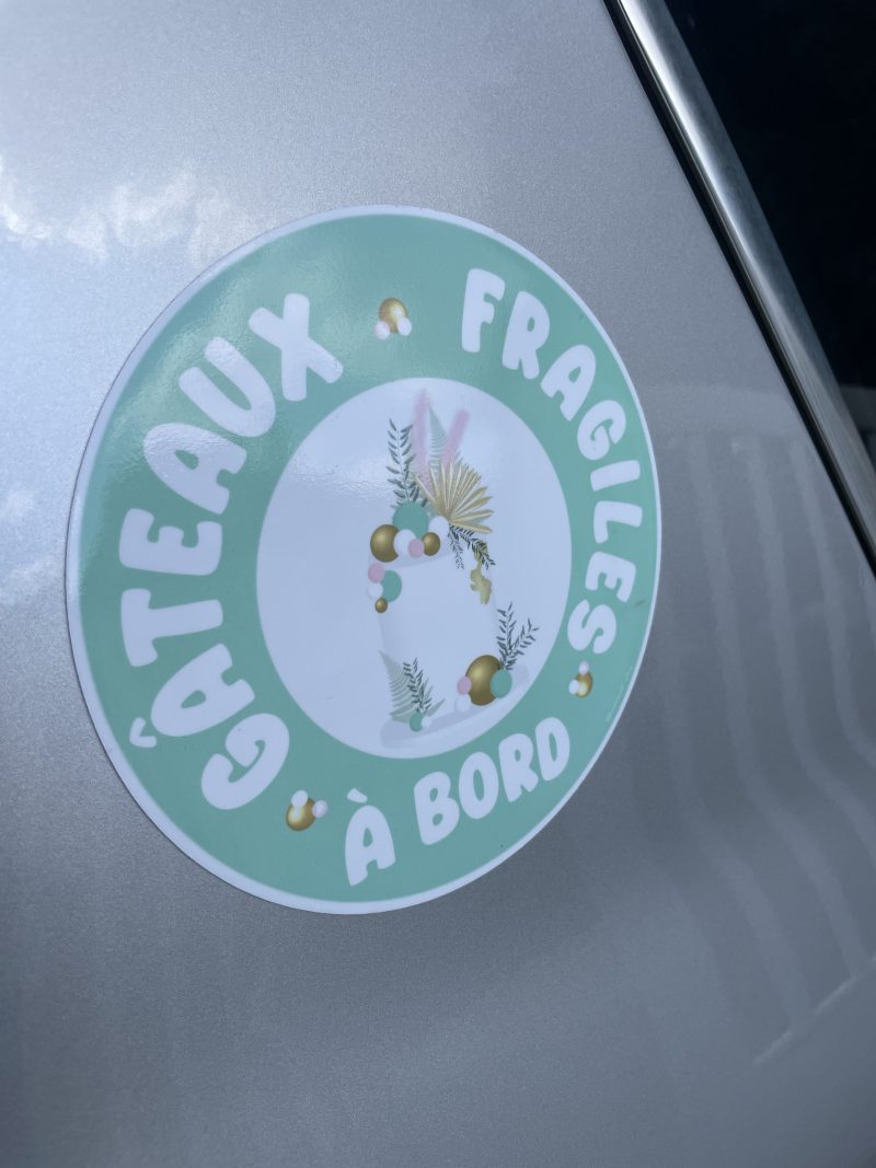 Sticker magnétique voiture - modèle rond vert