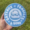 Modèles rond gâteaux fragiles à bord - Stickers Magnétiques - bleu