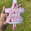 Sticker Magnétique pour voiture - wedding cake à bord - rouge