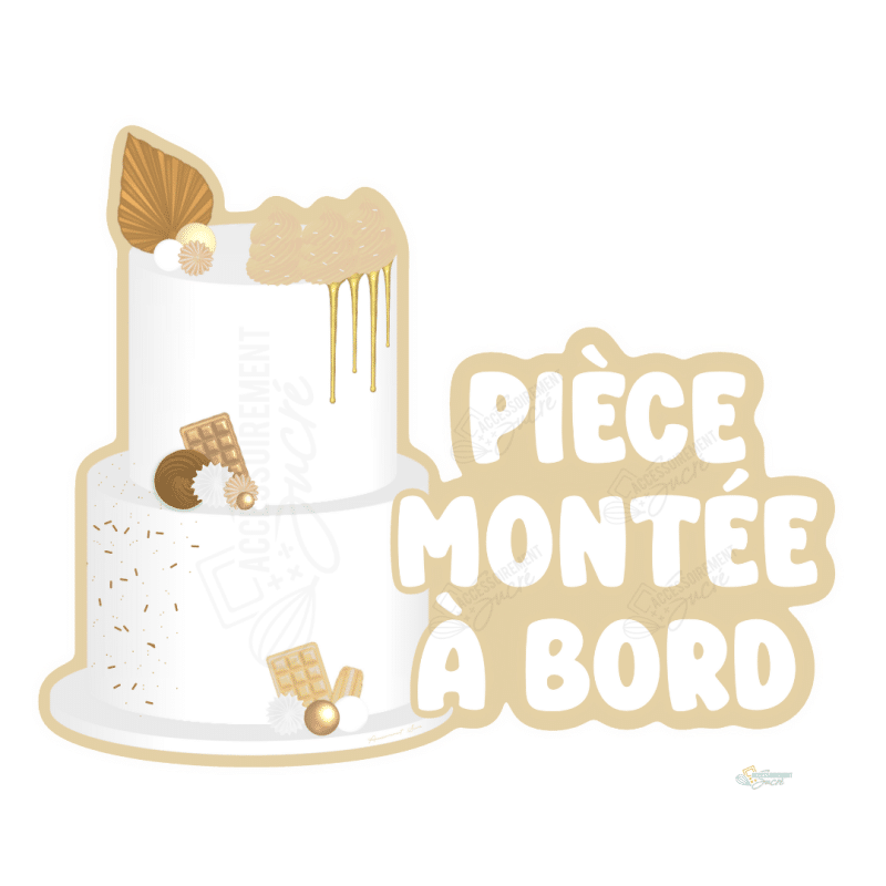 Sticker Magnétique pour voiture - Pièce Montée à Bord - Beige