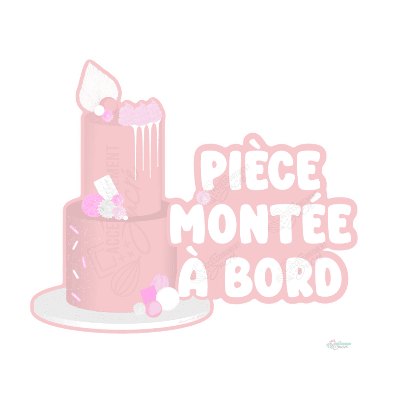 Sticker Magnétique pour voiture - Pièce Montée à Bord - Rose