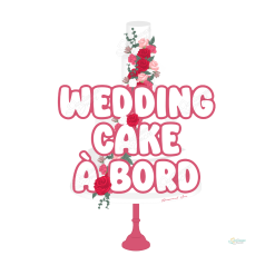 Sticker Magnétique pour voiture - Wedding Cake à bord - Rouge