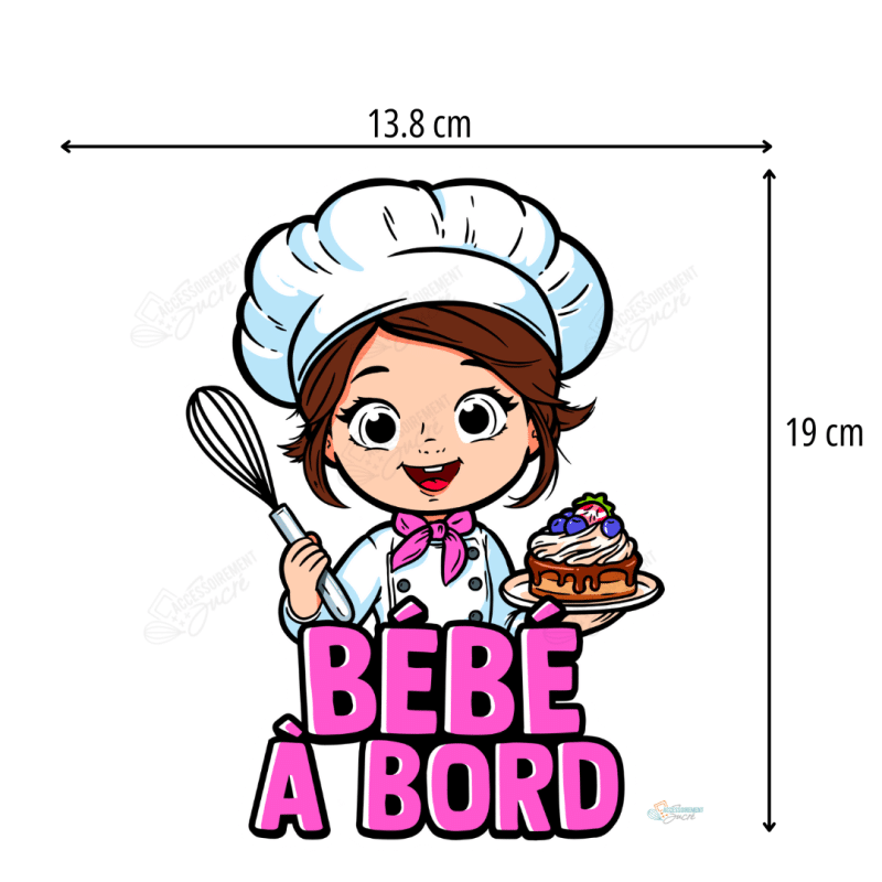 Bébé à bord - Rose - Pâtissière