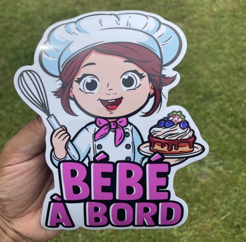 sticker bébé à bord pâtissière